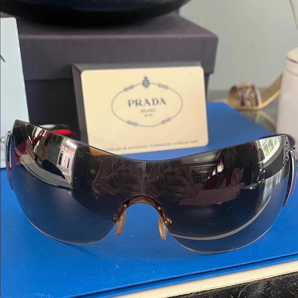Prada Black and Silver Sunglasses - Picture 4 of 7